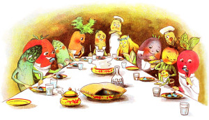 veggie dinner illustration